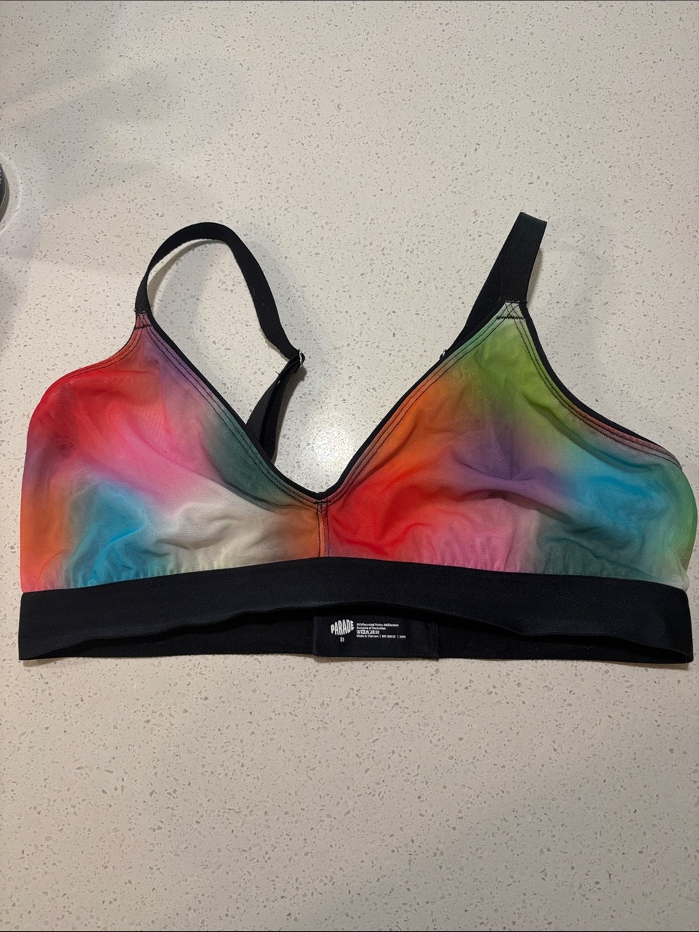 Parade Seamless Pride Rainbow Wave Bralette with Black Band